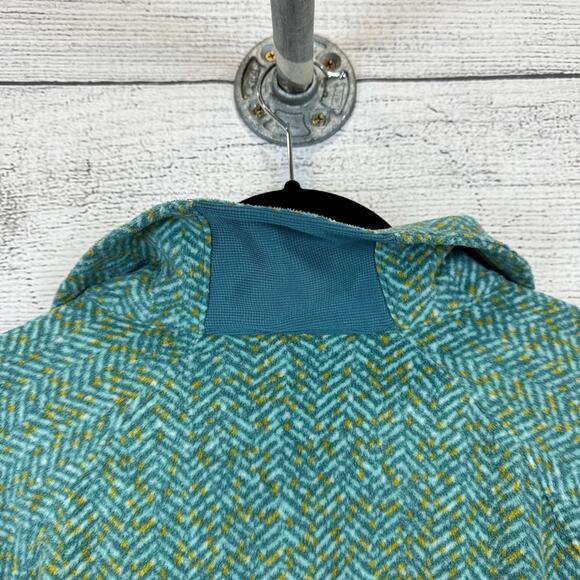 Columbia Plus Size Teal & Yellow Chevron Fleece Quarter Zip Jacket Size 1X - Picture 10 of 10